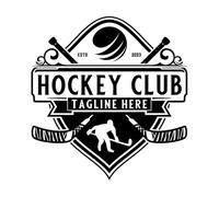 emblema del logo vintage dell'hockey in stile perfetto Adesivi murali in vinile 67.2x70.2cm Adesivi per vetrine Nero