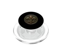 Emblema della moneta araldica francese in bronzo con Fleur de Lis invecchiato PopSockets PopGrip per MagSafe