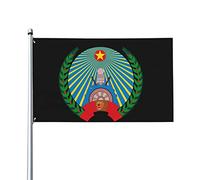 Emblema della Repubblica Democratica Popolare d'Etiopia 3x5ft Patio Garden Flag Decorazione per interni Bandiera stampata su un lato
