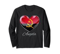 Emblema dell'Angola del Cuore dell'orgoglio del Cuore della Diaspora angolana Maglia a Manica