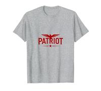 Emblema dell'aquila patriota: Bold American Pride Maglietta, Uomo, Grigio Melange, 4XL