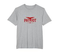 Emblema dell'aquila patriota: Bold American Pride Maglietta, Uomo Taglie Grandi, Grigio Melange, 3X Tall