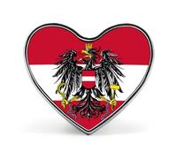 Emblema dell'Austria Bandiera austriaca Divertente distintivo in metallo 1″ Spilla a forma di cuore Spilla per vestiti Cappello Borsa Accessori Cravatta Decorazione
