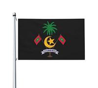Emblema delle bandiere delle Maldive, bandiere decorative per esterni 3x5ft Bandiere in poliestere al 100% al di fuori di tutte le condizioni atmosferiche, il colore è brillante e facile da sbiadire,