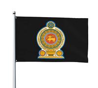 Emblema delle bandiere dello Sri Lanka, bandiere decorative per esterni 3x5ft Bandiere in poliestere al 100% al di fuori di tutte le condizioni atmosferiche, il colore è brillante e facile da sbiadir