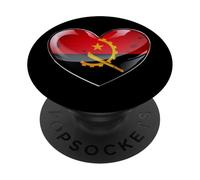 Emblema dell'eredità dell'Angola del cuore del patrimonio giovanile angolano PopSockets PopGrip Adesivo