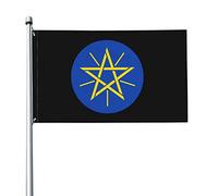 Emblema Dell'Etiopia Bandiere Di Benvenuto Con 2 Occhielli Bandiera Da Cortile Resistente Alle Intemperie Bandiere Da Giardino Per Esterni Fattoria Interni 90X150Cm