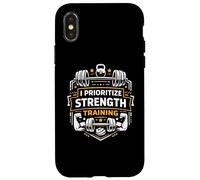 Emblema di mentalità prioritaria per l'allenamento della forza per sollevatori Custodia per iPhone X/XS