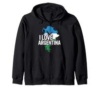 Emblema entusiasta di I Love Argentina Felpa con Cappuccio