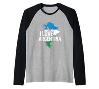Emblema entusiasta di I Love Argentina Maglia con Maniche Raglan