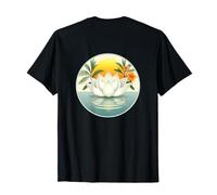 Emblema fiore di loto bianco - Design stampato sul retro Maglietta