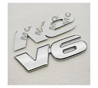 Emblema for griglia anteriore, logo del motore V6 in metallo 3D, emblema for bagagliaio posteriore, adesivo for parafango laterale, accessori for esterni for auto.(Sticekr V6 Chrome)