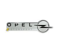 Emblema Fregio Adesivo 3D Compatibile con Opel Motorsport, 38 x 90 mm (Argento)
