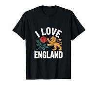 Emblema I Love England Leone E Rosa Maglietta