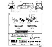 Emblema originale Mitsubishi a tre diamanti OEM MB619230