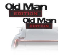 Emblema per Auto Old Man Edition Set 2 Pezzi, Adesivo 3D in Metallo Nero e Rosso per Carrozzeria, Badge Umoristico per Tuning Auto, SUV, Moto, Accessorio Impermeabile per Personalizzazione Veicoli
