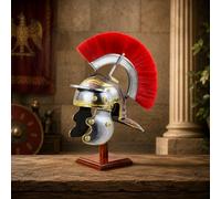 Emblema rosso medievale centurione romano Casco gallico Smiths per gladiatori guerrieri per LARPERS