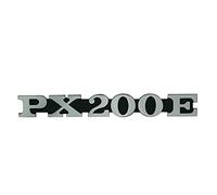 Emblema/SCRITTA 'PX 200 e' per Vespa lato aspirante PX 200 - 2 Pins 162 X 20 mm distanza tra i fori 105 mm