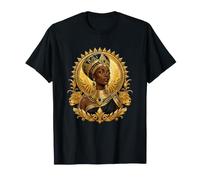 Emblema Sole Leonessa Cleopatra Regina Nera Maglietta