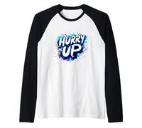 Emblema Vibrante Hurry Up per Ragazzi e Ragazze Maglia con Maniche Raglan