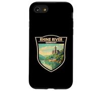 Emblema vintage di arte di viaggio della Sezione della Germania del fiume Reno Custodia per iPhone SE (2020) / 7 / 8