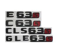 Emblemi for bagagliaio in ABS nero opaco opaco con lettere rosse C63 E63s S63 S CLS63s GLE63s GLS63s(C 63s)