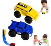 Emboadlie, auto giocattolo per arrampicata da parete, con levitazione magnetica inerziale, puzzle di decompressione, giocattolo anti-gravità per bambini (blu + giallo)