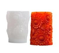 Embossed Cylinder Candle Molds - Decorative Pillar Wax Mold, Epoxy Resin Casting Silicone Template, Intricate Bead Soap Craft | Textured Sculpture Maker, DIY Geometry Press For Home, Party
