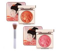 Embossed Smooth Powder Blush Palette For Cheeks, Embossed Girl Blush for Cheeks, Matte Face Powder Blush Palette, Face Matte Blush Palette, Powder Blush Palette (2pcs, 3g)