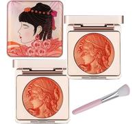 Embossed Smooth Powder Blush Palette For Cheeks,Matte Face Powder Blush Palette,Embossed Girl Blush for Cheeks,Powder Blush Palette,Natural Makeup,Radiant Finish (2 pcs-Orange, 6 g (Confezione da 1))