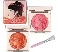 Embossed Smooth Powder Blush Palette For Cheeks,Matte Face Powder Blush Palette,Embossed Girl Blush for Cheeks,Powder Blush Palette,Natural Makeup,Radiant Finish (Pink+Orange, 6 g (Confezione da 1))
