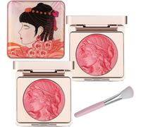 Embossed Smooth Powder Blush Palette For Cheeks,Matte Face Powder Blush Palette,Embossed Girl Blush for Cheeks,Powder Blush Palette,Natural Makeup,Radiant Finish (2 pcs-Pink, 6 g (Confezione da 1))