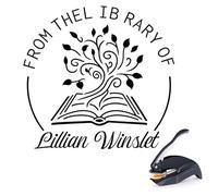Embosser per libri personalizzato - Goffratrice personalizzata con ex libris, timbro per libri incluso, embosser personalizzato per copertine, regalo originale per lettori e bibliofili (BT-01)