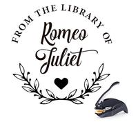 Embosser per libri personalizzato - Goffratrice personalizzata con ex libris, timbro per libri incluso, embosser personalizzato per copertine, regalo originale per lettori e bibliofili (Style09)