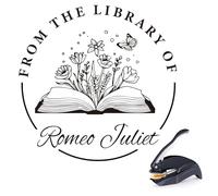 Embosser per libri personalizzato - Goffratrice personalizzata con ex libris, timbro per libri incluso, embosser personalizzato per copertine, regalo originale per lettori e bibliofili (Style03)
