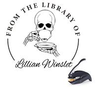 Embosser per libri personalizzato - Goffratrice personalizzata con ex libris, timbro per libri incluso, embosser personalizzato per copertine, regalo originale per lettori e bibliofili (Coffee-32)