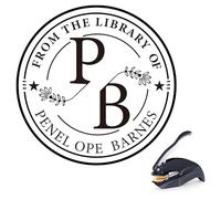 Embosser per libri personalizzato - Goffratrice personalizzata con ex libris, timbro per libri incluso, embosser personalizzato per copertine, regalo originale per lettori e bibliofili (Style05)