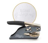 Embosser per libri personalizzato - Timbro Ex Libris a secco 41 mm con rilievo 3D - senza inchiostro, con custodia - idea regalo elegante (Classic)