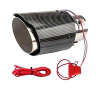 Embout De Pot D’Échappement Auto LED | Silencieux Double Sortie En Inox Motif Carbone | Tuyau Tuning Pour Voiture, Camion, Course, Upgrade, Accessoire Universel