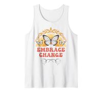 Embrace Butterfly Change, Motivo Floreale Arcobaleno Vintage Canotta
