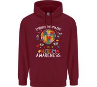 Embrace The Amazing Autism Asd Bambini Felpa con Cappuccio