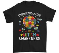 Embrace The Amazing Autism Asd T-Shirt 100% IN Cotone