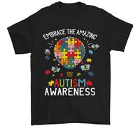 Embrace The Amazing Autism Asd Uomo T-Shirt 100% Cotone