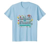 Embrace The Strange: Teacher Edition Eccentrico Inspirational Maglietta, Bambini, Celeste, 4 Anni