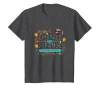 Embrace The Strange: Teacher Edition Eccentrico Inspirational Maglietta, Bambini, Grigio Scuro, 6 Anni
