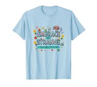 Embrace The Strange: Teacher Edition Eccentrico Inspirational Maglietta, Uomo, Celeste, S