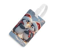 Embracing Penguins, etichette per bagagli per valigie, con scudo per la privacy, borsa da viaggio, targhetta identificativa per uomini e donne, zaino, stile bianco, taglia unica, etichetta per bagagli