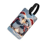 Embracing Penguins, etichette per bagagli per valigie, con scudo per la privacy, borsa da viaggio, targhetta identificativa, per uomini e donne, zaino, stile nero
