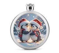 Embracing Penguins - Fiaschetta da whisky da viaggio, piccola fiaschetta portatile da viaggio, in acciaio inox, a prova di perdite, per feste di nozze, testimone dello sposo, regalo per damigella