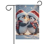 Embracing Penguins Summer Garden Flag Double Face 30,5 x 45,7 cm Bandiere da cortile Primavera Sunshine Bandiere da giardino Stagionale Benvenuto Outdoor Bandiera Decorazione